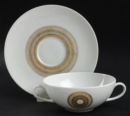 Jlu1 Flat Cream Soup Bowl & Saucer Set by Jean Luce