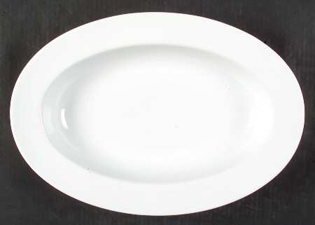 Basic White 17" Oval Vegetable Bowl