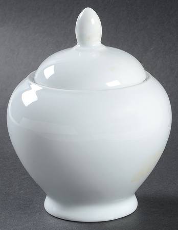 Basic White Sugar Bowl & Lid