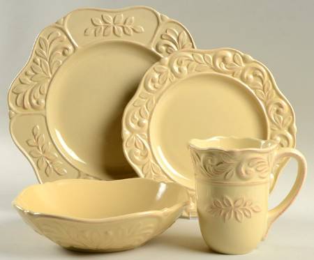 Isabella Yellow 4 Piece Place Setting
