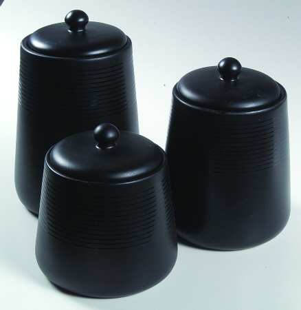 Colin Cowie Noir (Nero, Black) (3 Piece) Canister Set (Box Set)