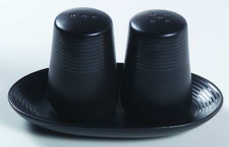 Colin Cowie Noir (Nero, Black) (3 Pc) Salt & Pepper Tray Set