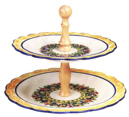 Rouen 2 Tiered Serving Tray (Dinner & Salad Plate)