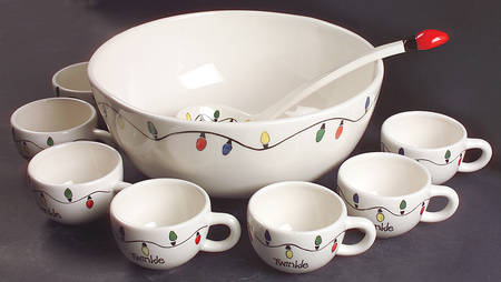 Twinkle Punch Bowl Set-(Punch Bowl,8 Cups,Ladle)