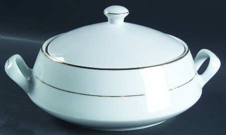 Emily Gold Round Covered Vegetable