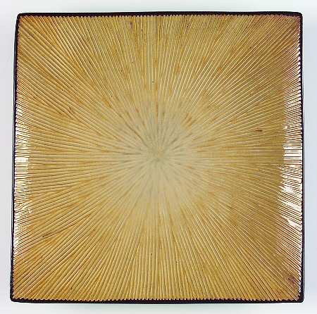 Ventana Light Dark Brown Square Dinner Plate