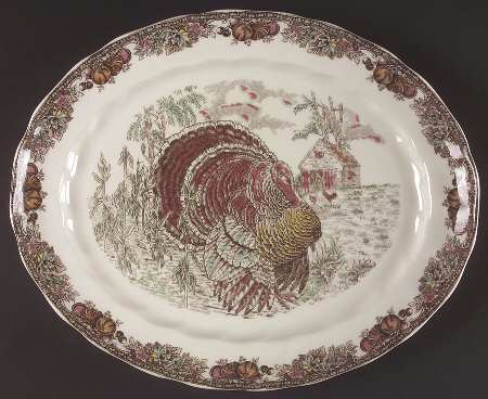 Autumn Monarch 13" Oval Serving Platter