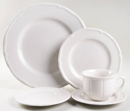 Bistro Cafe White 5 Piece Place Setting