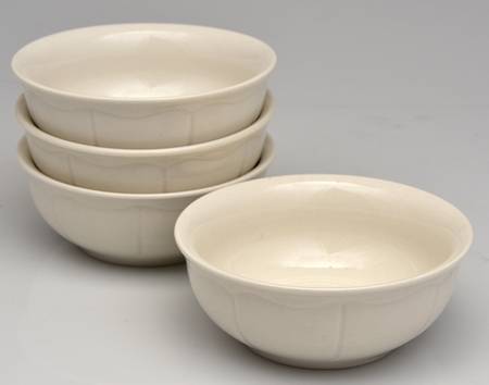 Bistro Cafe White Fruit/Dessert Bowl (Sauce) - Set of 4