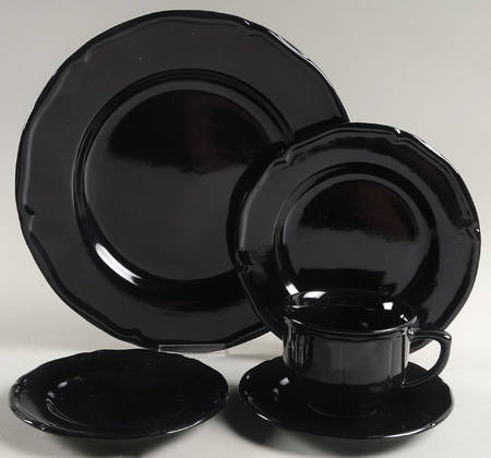 Bistro Cafe Black 5 Piece Place Setting