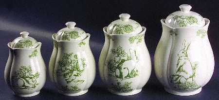 Bunny Toile (4 Piece) Canister Set (Box Set)
