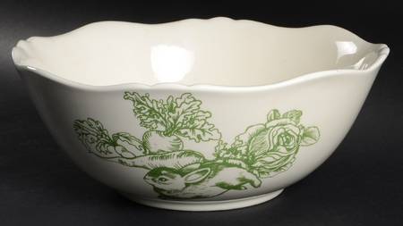 Bunny Toile 11" Round Vegetable Bowl