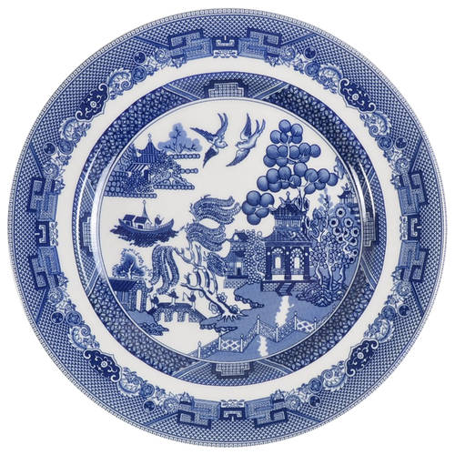 Willow Blue ("England 1883" Backstamp, China) Salad Plate