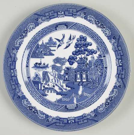 Willow Blue ("England 1883" Backstamp, China) Luncheon Plate