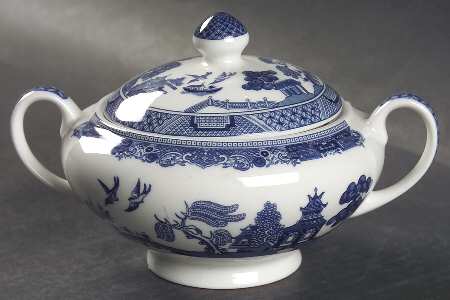 Willow Blue ("England 1883" Backstamp, China) Sugar Bowl & Lid