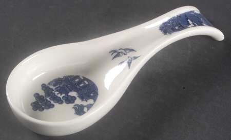 Willow Blue ("England 1883" Backstamp, China) Spoon Rest/Holder (Holds 1 Spoon)