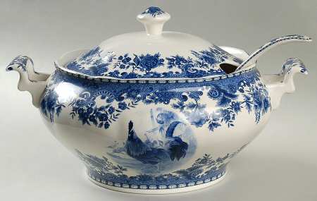 William James Farmyard Tureen & Lid w/Ladle