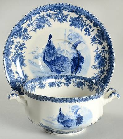 William James Farmyard Flat Cream Soup Bowl & Saucer Set