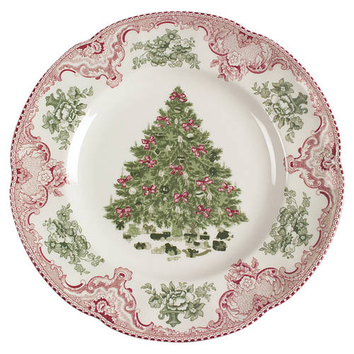 Old Britain Castles Pink Christmas (England 1883) Dinner Plate