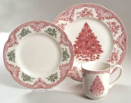 Old Britain Castles Pink Christmas (England 1883) 3 Piece Set