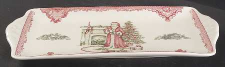 Old Britain Castles Pink Christmas (England 1883) 15" Rectangular Tray