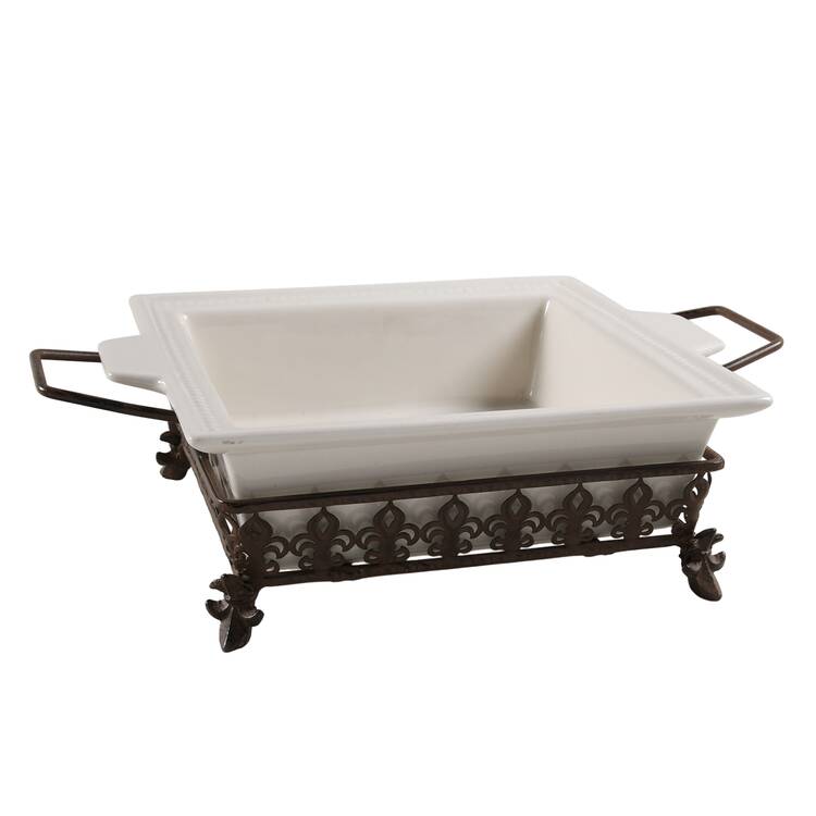 Impression 10" Square Baker & Metal Stand