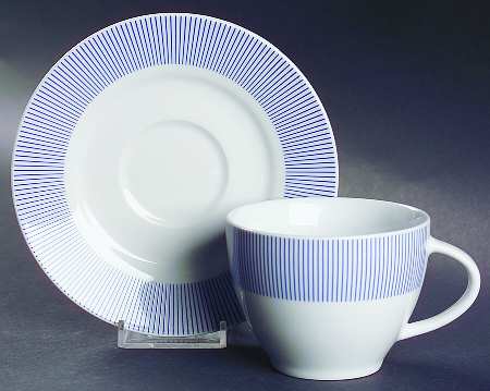 Kennedy Stripes Flat Cup & Saucer Set