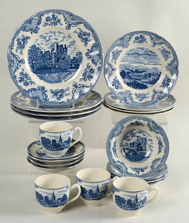 Old Britain Castles Blue (England 1883 Stamp) 20 Piece Set