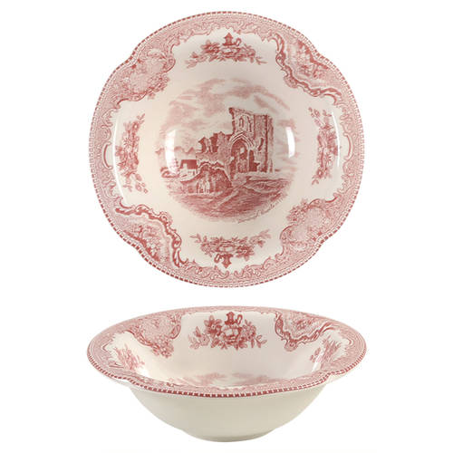Old Britain Castles Pink (England 1883 Stamp) Rim Cereal Bowl by Johnson Brothers