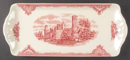 Old Britain Castles Pink (England 1883 Stamp) Rectangular Tray by Johnson Brothers
