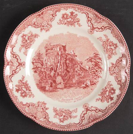 Old Britain Castles Pink (England 1883 Stamp) Salad Plate by Johnson Brothers