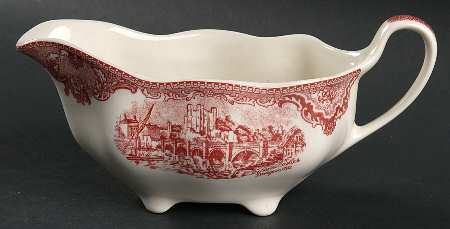Old Britain Castles Pink (England 1883 Stamp) Gravy Boat