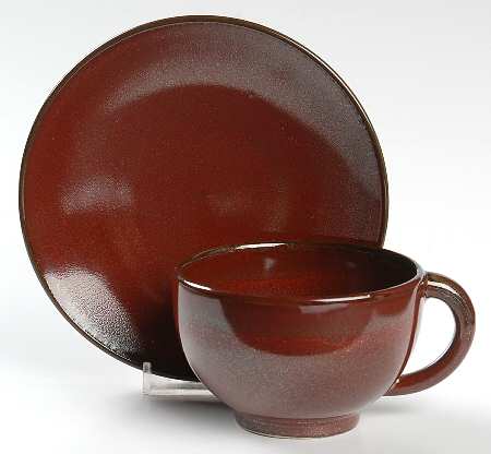 Tourron Rouge de Fer Flat Cup & Saucer Set