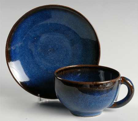 Tourron Indigo Flat Cup & Saucer Set