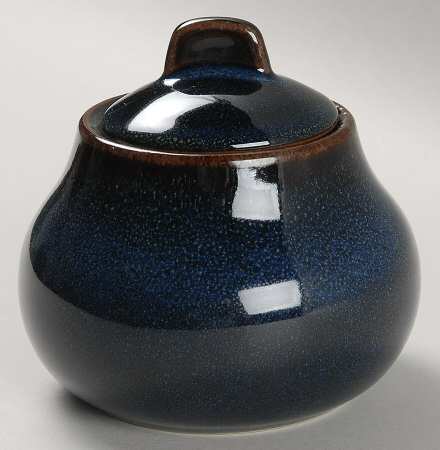 Tourron Indigo Sugar Bowl & Lid