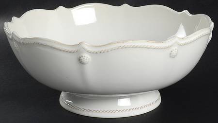 Berry and Thread Whitewash Large Footed Fruit Bowl