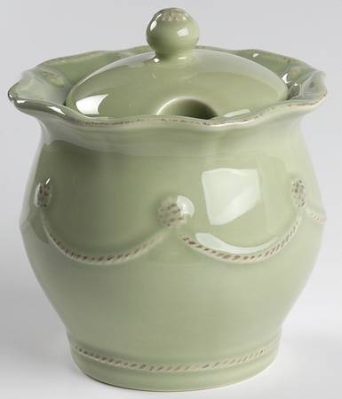 Berry and Thread Pistachio Green Sugar Bowl & Lid