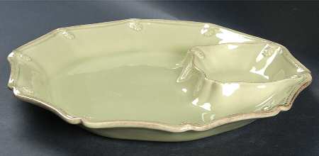 Berry and Thread Pistachio Green Hostess Server Aka Chip/Dip 1pc