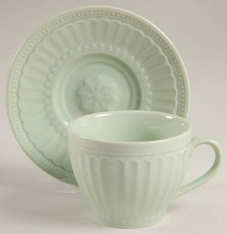 Coventry Sage Flat Cup & Saucer Set