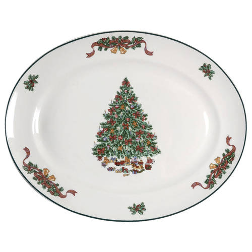 Victorian Christmas ("England 1883") 13" Oval Serving Platter