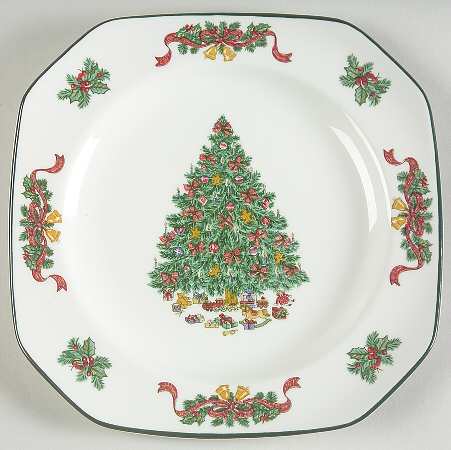 Victorian Christmas ("England 1883") Square Salad Plate