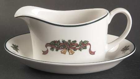 Victorian Christmas ("England 1883") Gravy Boat & Underplate/Relish