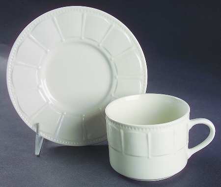 Haley (Paneled Rim) Flat Cup & Saucer Set