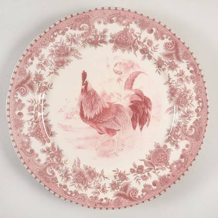 William James Farm Yard Red Salad Plate