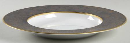Aguirre Finition (Gold Trim) Large Rim Soup Bowl