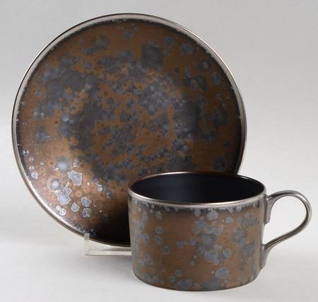 Aguirre Finition (Platinum Trim) Flat Cup & Saucer Set