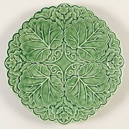 Green Leaf Majolica Salad/Dessert Plate