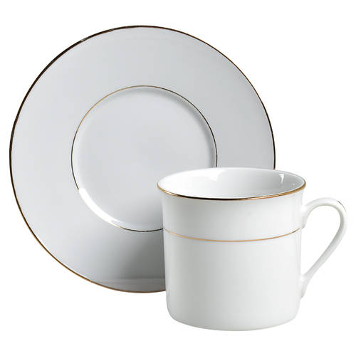 Gold Band Flat Cup & Saucer Set