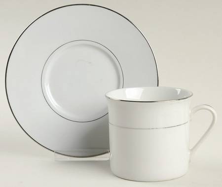 Platinum Band Flat Cup & Saucer Set