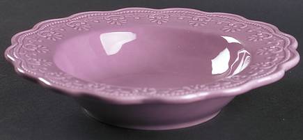 Lace Lilac Large Rim Soup Bowl